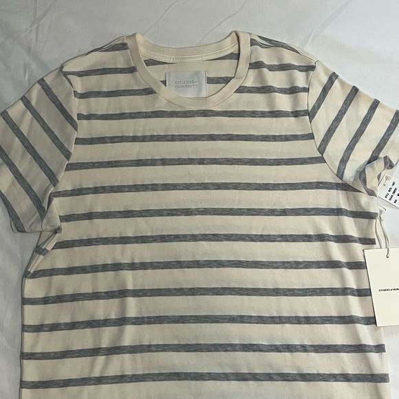 Citizens Of Humanity Beige and Gray Striped Tee - Picture 5 of 5